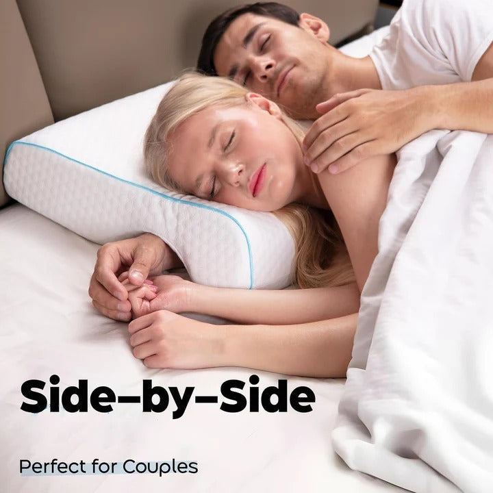 [Hometech] Memory Foam Couple Pillow with L Shaped Arm Channel Design