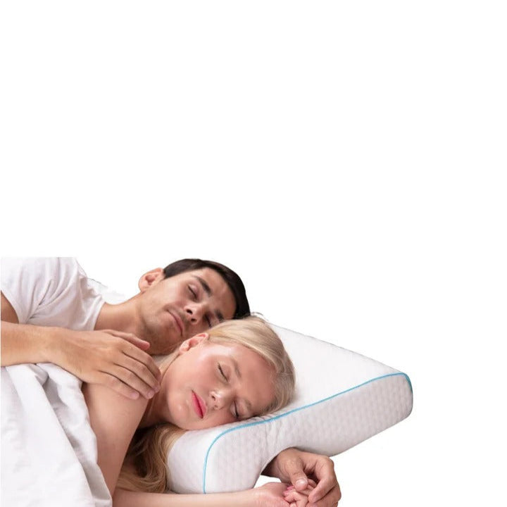 [Hometech] Memory Foam Couple Pillow with L Shaped Arm Channel Design