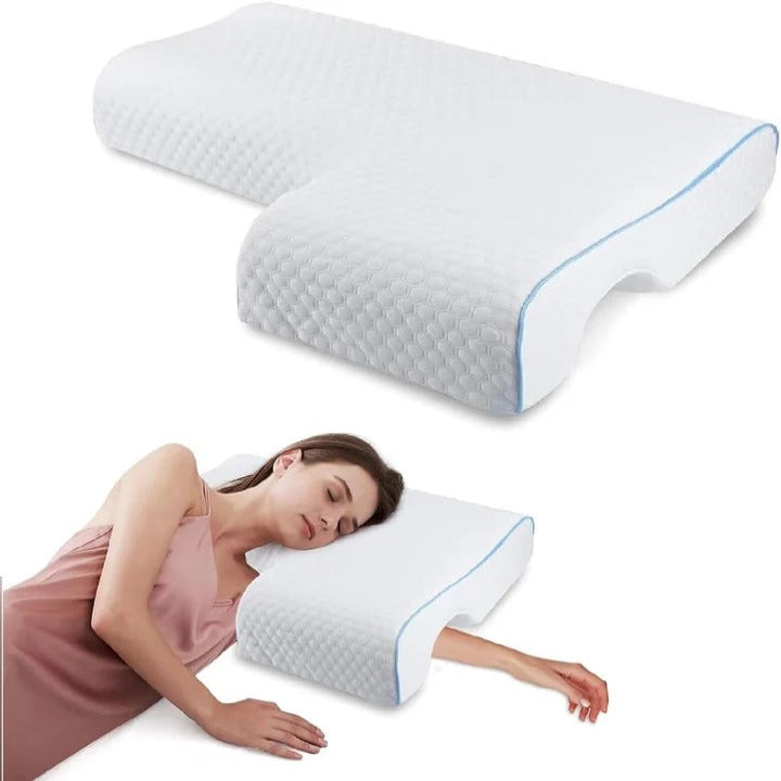 [Hometech] Memory Foam Couple Pillow with L Shaped Arm Channel Design
