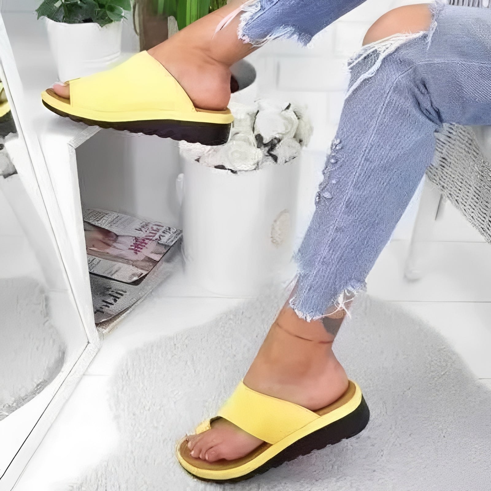 [Hometech] Open Toe Women’s Sandals with Cushioned Supportive Sole