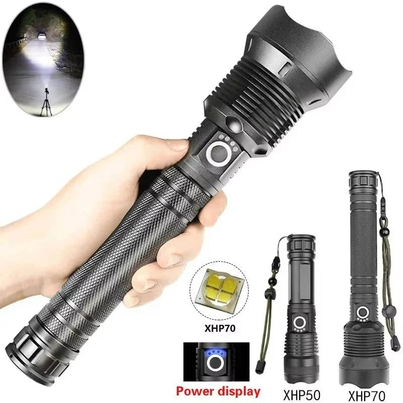 [Hometech] LED Flashlight with Adjustable Beam and USB Rechargeable Design