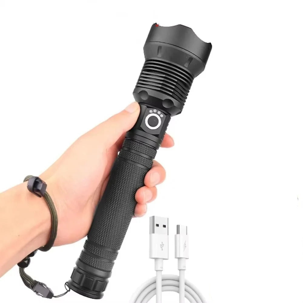 [Hometech] LED Flashlight with Adjustable Beam and USB Rechargeable Design