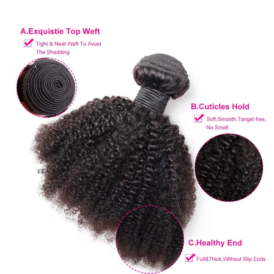 [Hometech] Brazilian Virgin Human Hair Bundles of Afro Kinky Curly Style