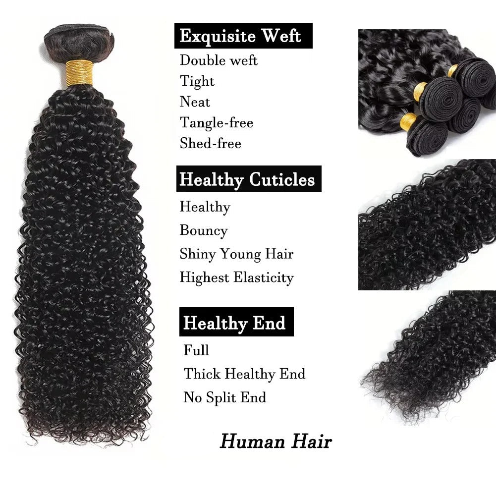 [Hometech] Brazilian Curly Human Hair and Kinky Curly Extensions