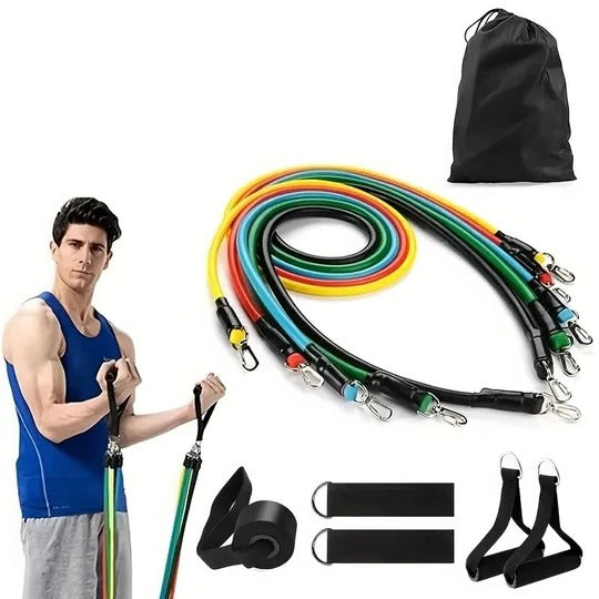 [Hometech] 11 Piece Resistance Band Set for Home Workouts and Strength Training