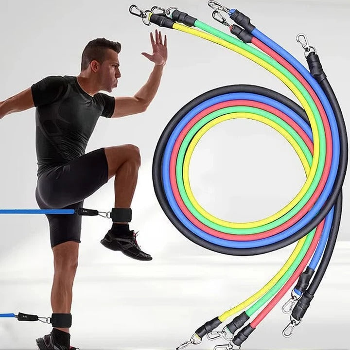 [Hometech] 11 Piece Resistance Band Set for Home Workouts and Strength Training