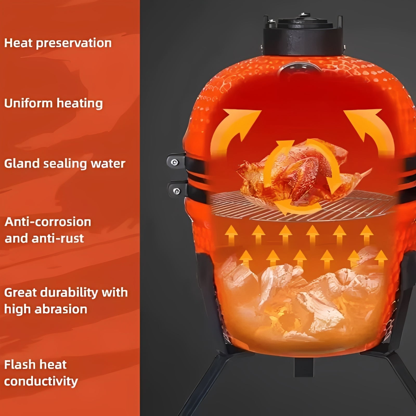 [Hometech] Portable Ceramic Charcoal Grill and 13 Inch Outdoor BBQ Stand