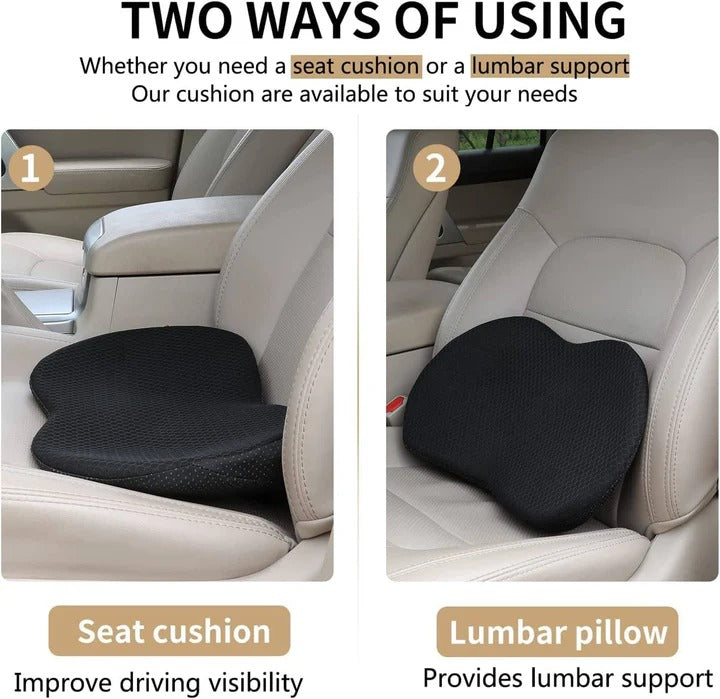 [Hometech] Memory Foam Car Seat Cushion for Added Height and Seating Comfort