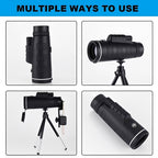 [Hometech] Portable 40x60 Monocular Telescope with Smartphone Adapter and Tripod