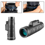 [Hometech] Portable 40x60 Monocular Telescope with Smartphone Adapter and Tripod