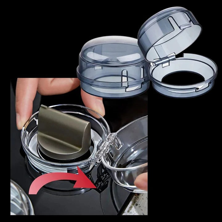 [Hometech] Snap On Stove Knob Covers for Household Use, 4 Piece Set