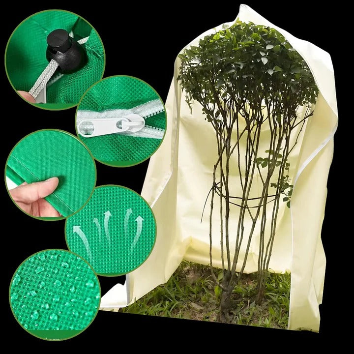 [Hometech] Winter Plant Cover with Zipper and Drawstring for Cold Weather Use
