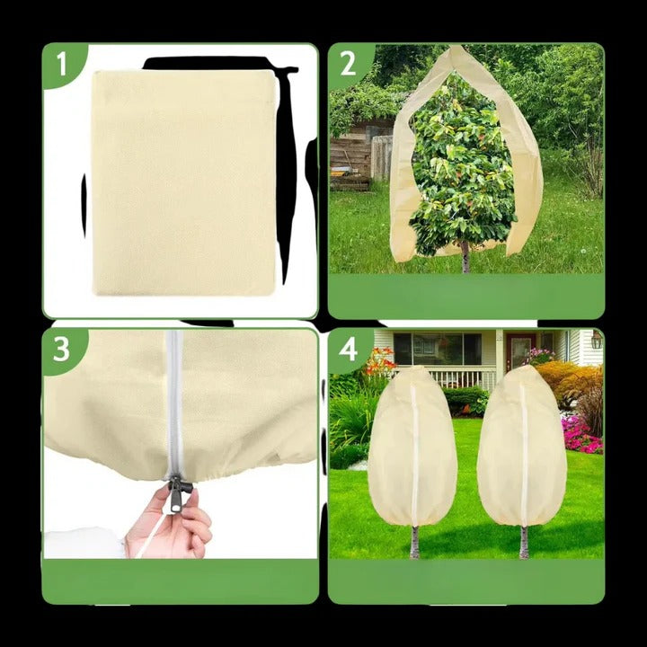 [Hometech] Winter Plant Cover with Zipper and Drawstring for Cold Weather Use