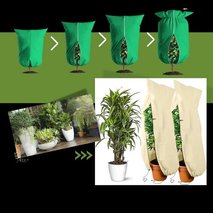 [Hometech] Winter Plant Cover with Zipper and Drawstring for Cold Weather Use
