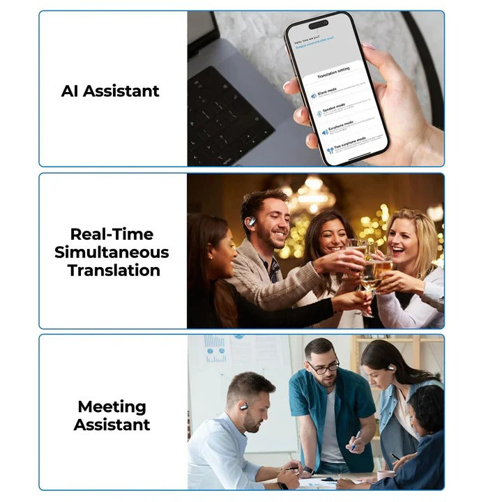 [Hometech] Smart Translation Headphones with Wireless Audio and App Support