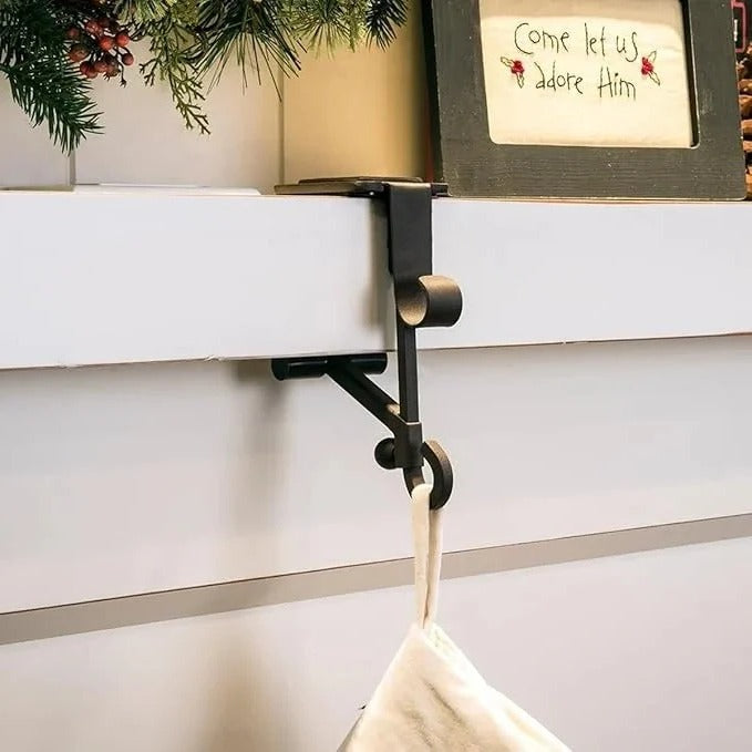 [Hometech] Adjustable Mantle Hook with Weighted Bases for Holiday Stockings and Greenery