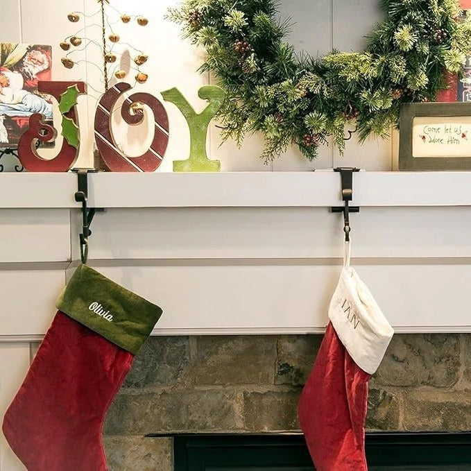 [Hometech] Adjustable Mantle Hook with Weighted Bases for Holiday Stockings and Greenery