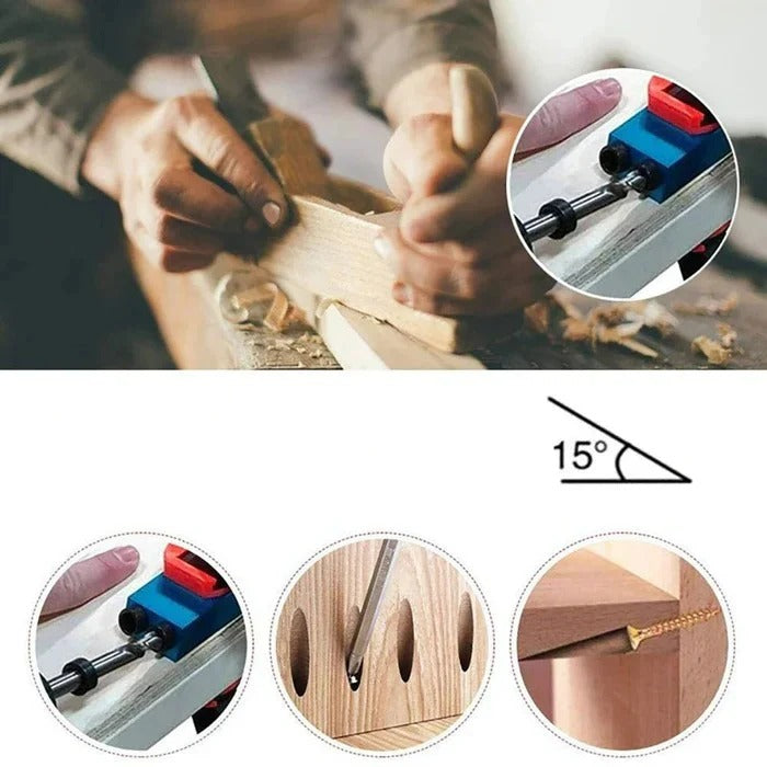 [Hometech] Timber Drilling Guide Jig for Angled Pocket Holes