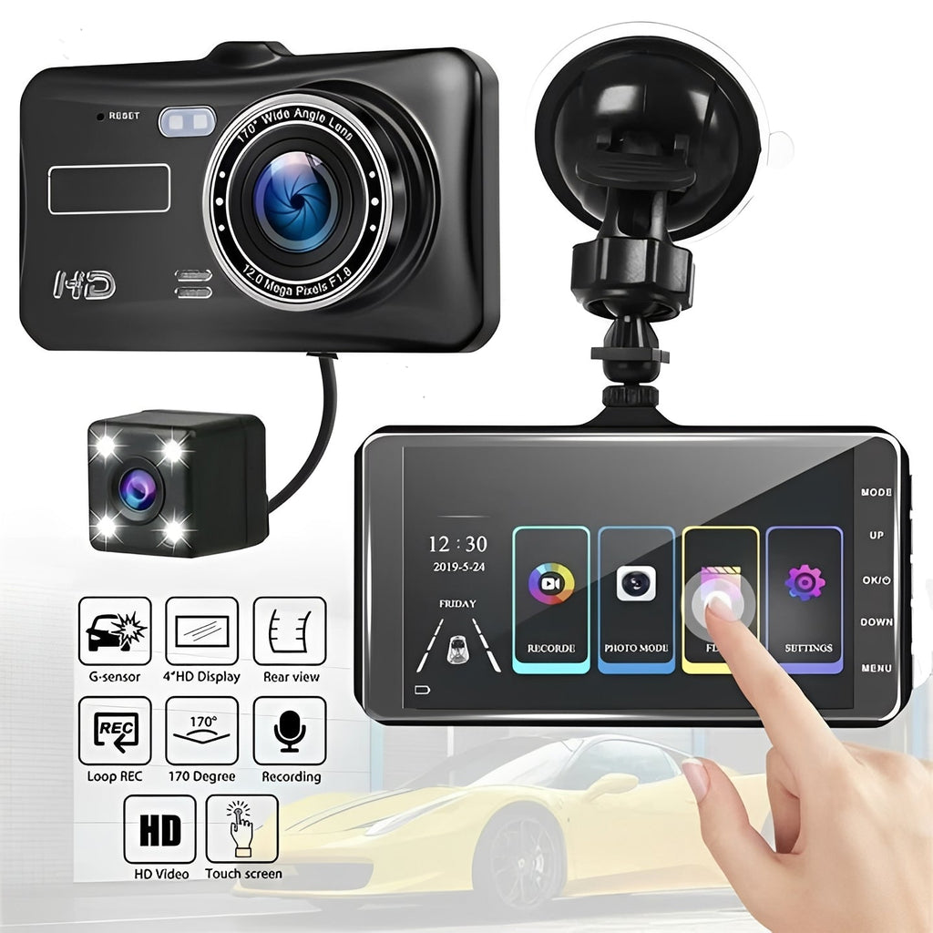 [Hometech] Front and Rear Vehicle Dash Camera with 1080P Recording