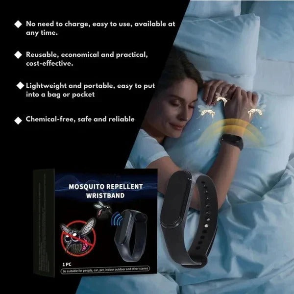 [Hometech] Wearable Ultrasonic Mosquito Deterrent Wristband with Clip On Design