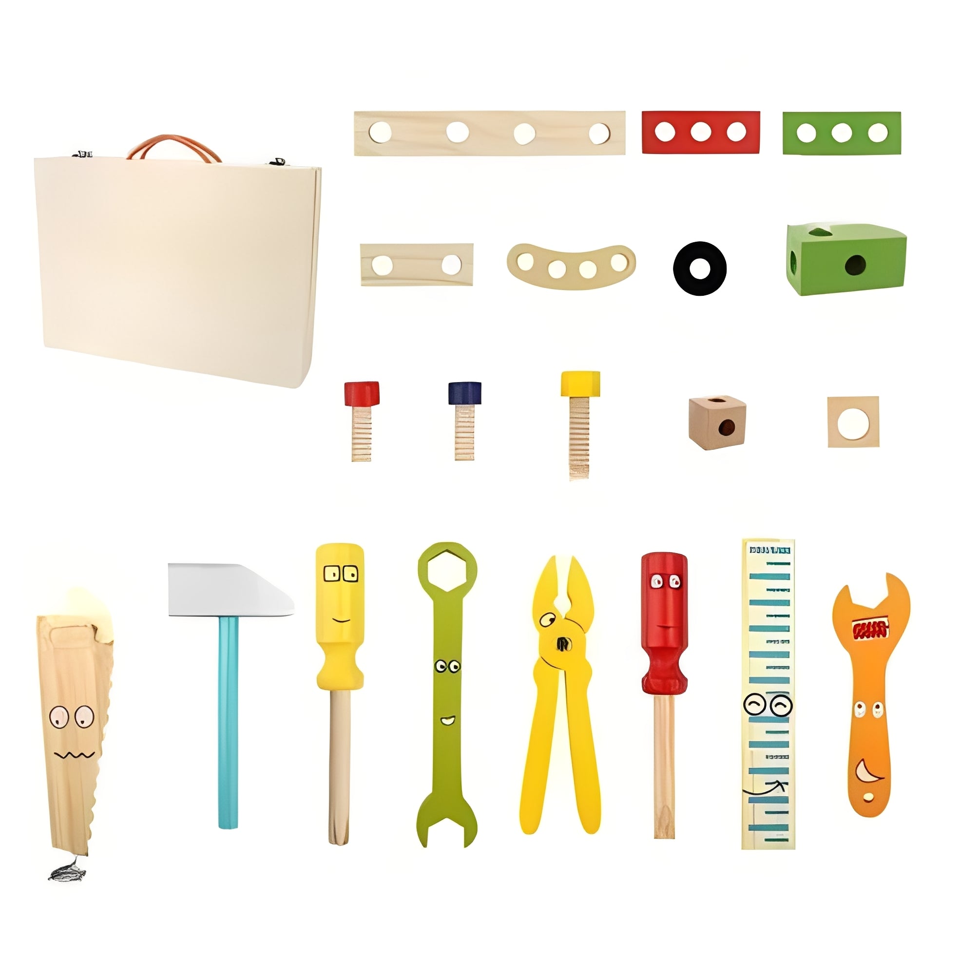[Hometech] Kids Pretend Tool Set with Building Parts and Storage Box
