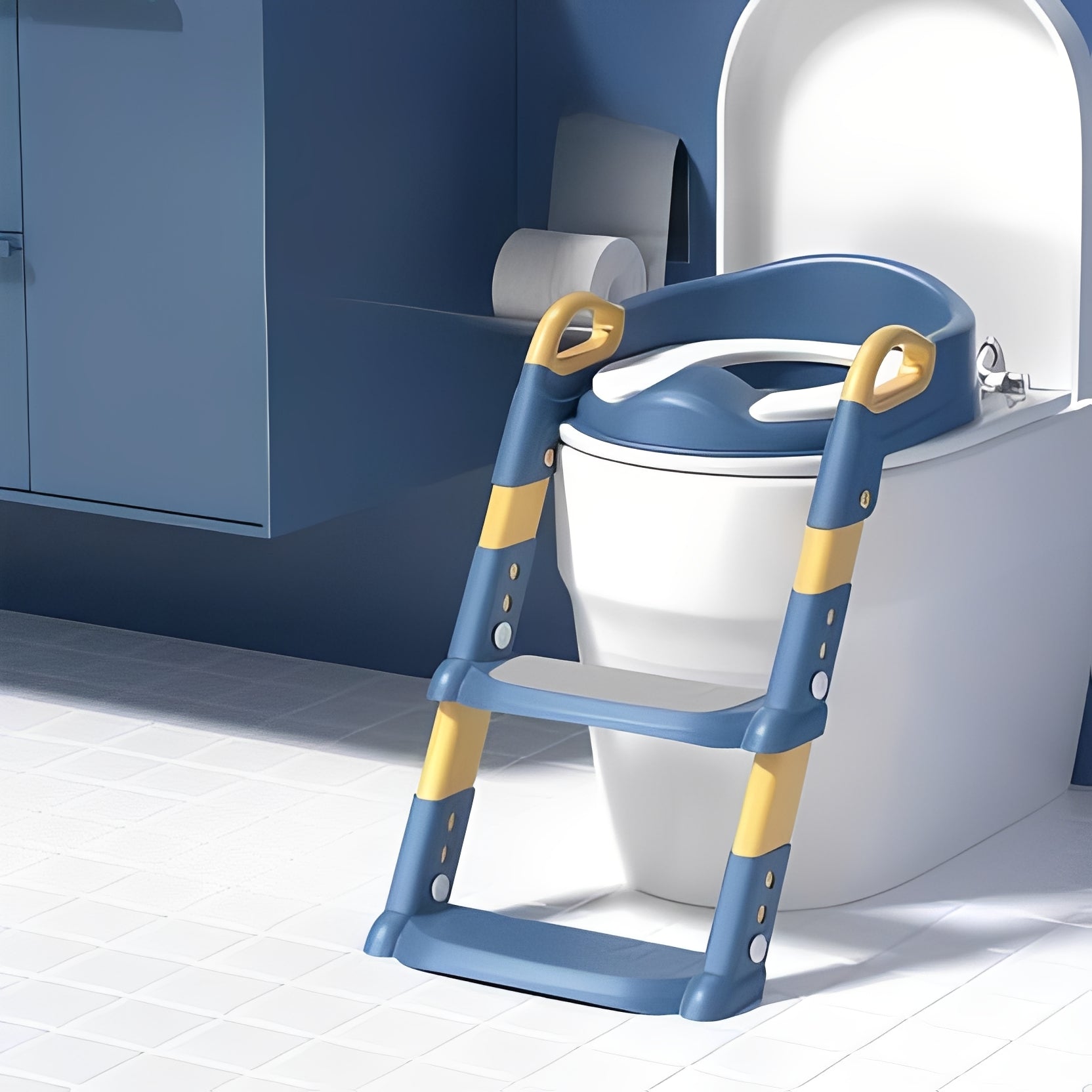 [Hometech] Foldable Toddler Potty Trainer with Integrated Step Ladder