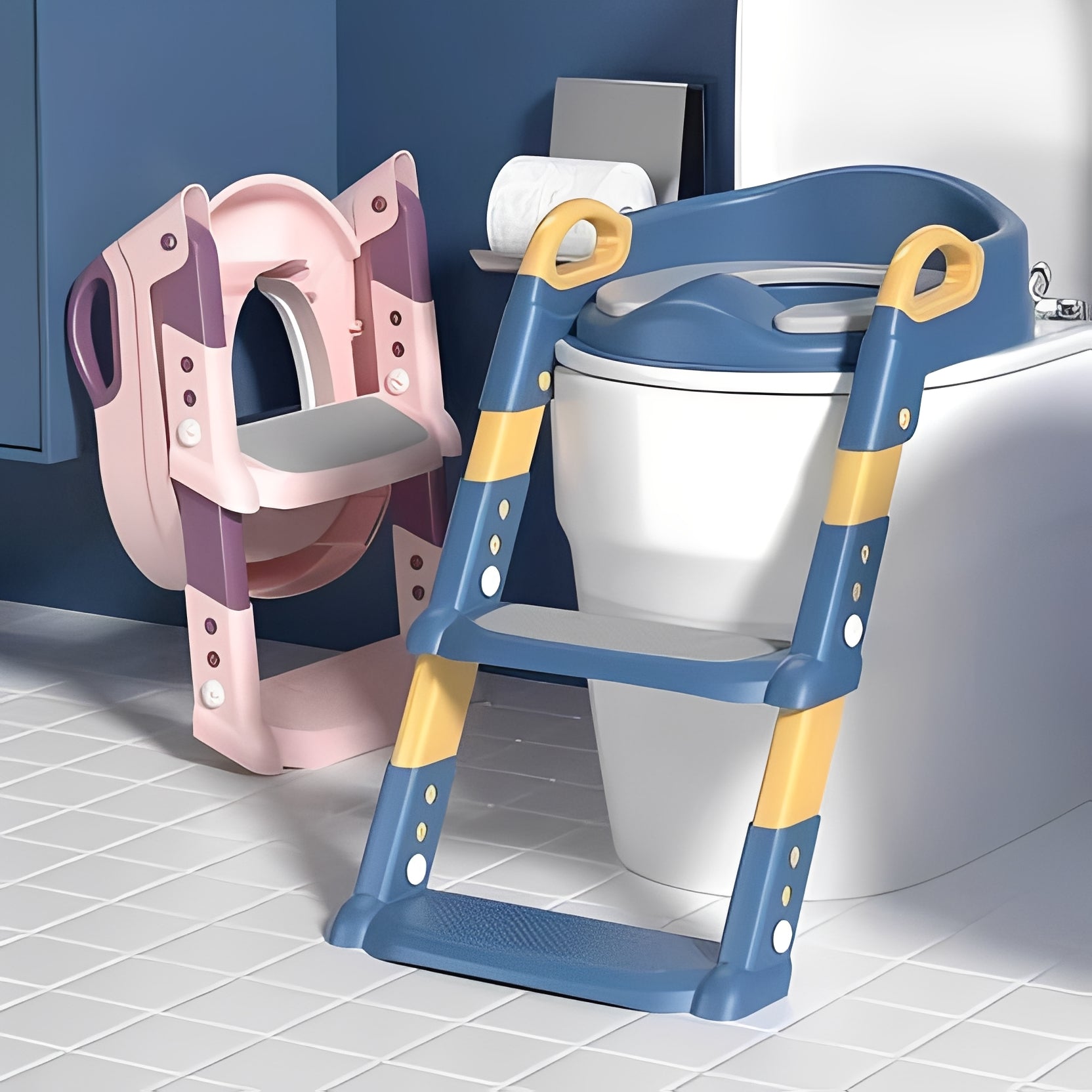 [Hometech] Foldable Toddler Potty Trainer with Integrated Step Ladder