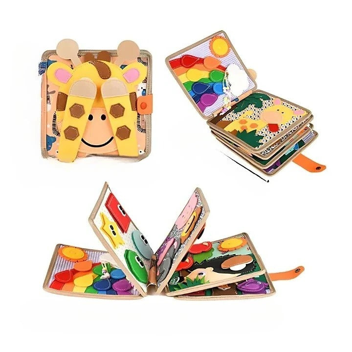 [Hometech] Kid's Portable Activity Book with Textures and Fasteners