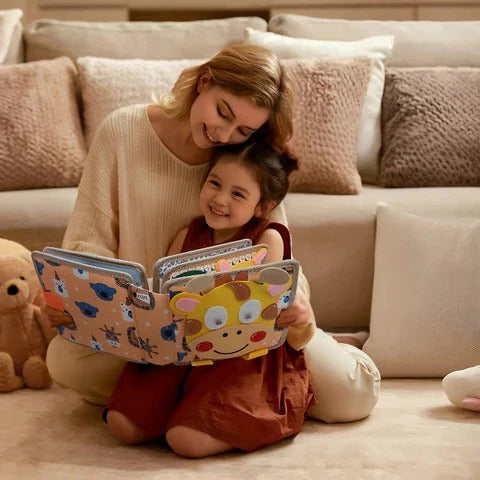 [Hometech] Kid's Portable Activity Book with Textures and Fasteners