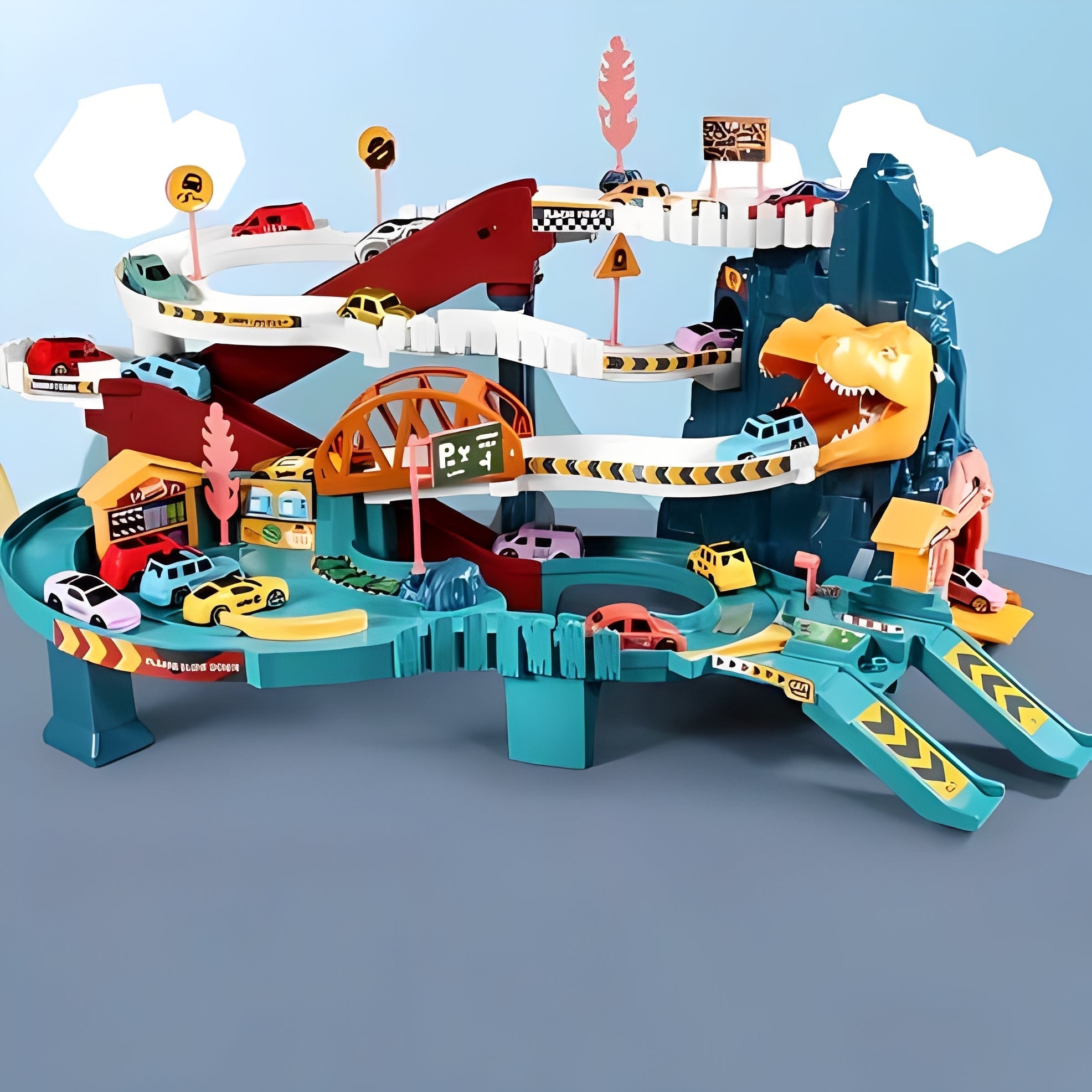 [Hometech] Adventure Circuit and Dinosaur Race Track with Flexible Path Construction