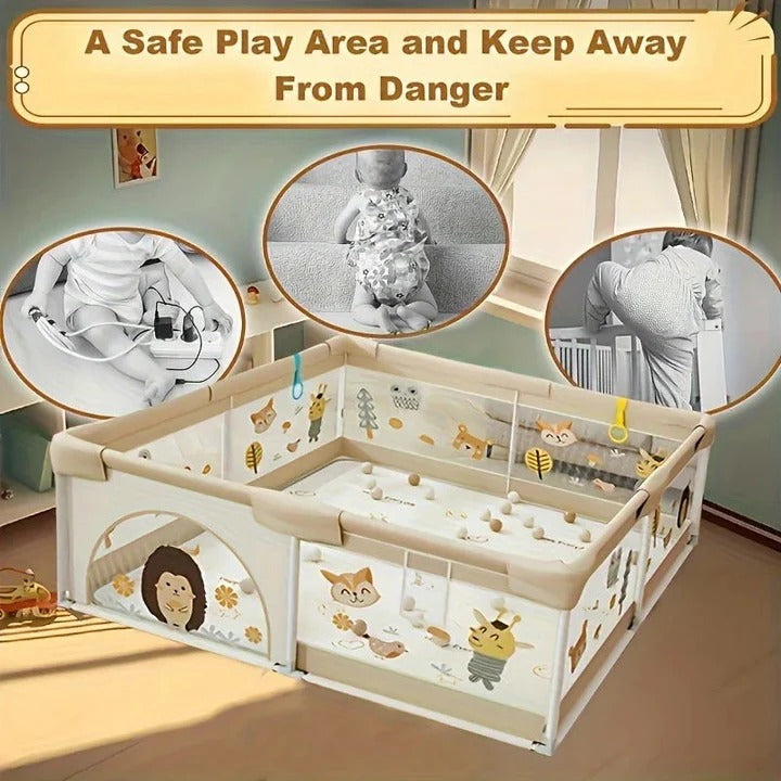 [Hometech] Portable Baby Playpen with Enclosed Design