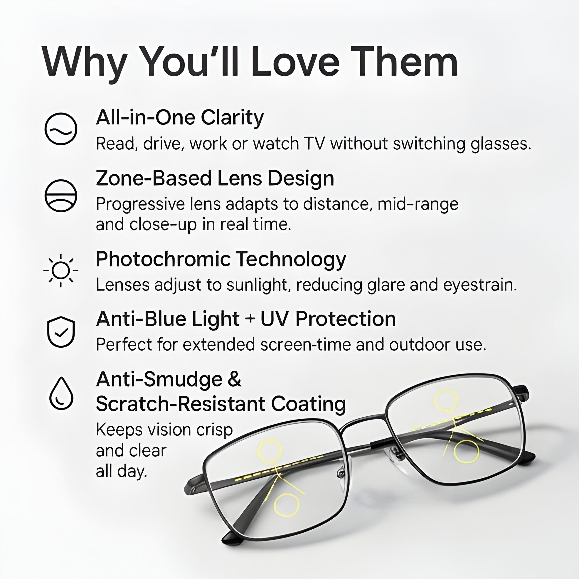 [Hometech] Progressive Glasses with Light Adaptive Lenses