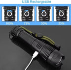 [Hometech] Rechargeable LED Flashlight with Adjustable Beam