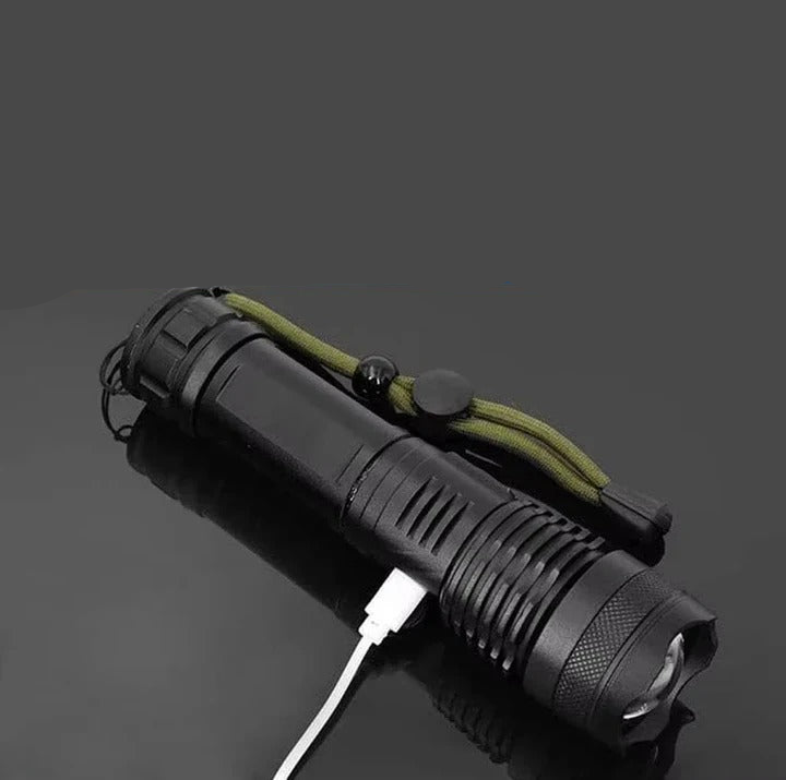 [Hometech] Rechargeable LED Flashlight with Adjustable Beam