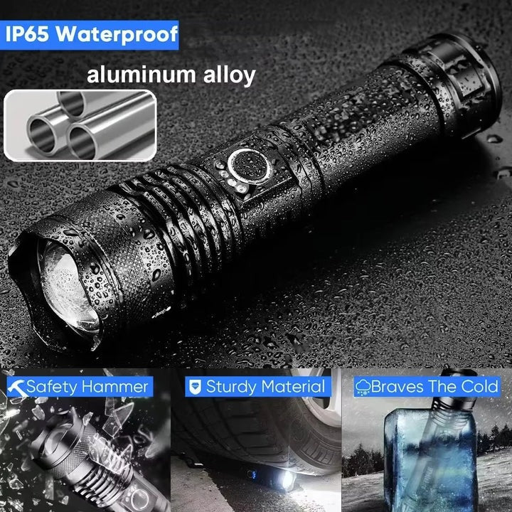 [Hometech] Rechargeable LED Flashlight with Adjustable Beam