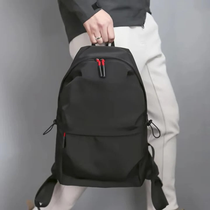 [Hometech] Black Backpack with Multiple Storage Pockets