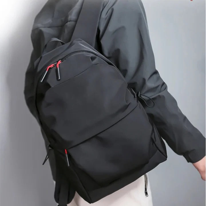 [Hometech] Black Backpack with Multiple Storage Pockets