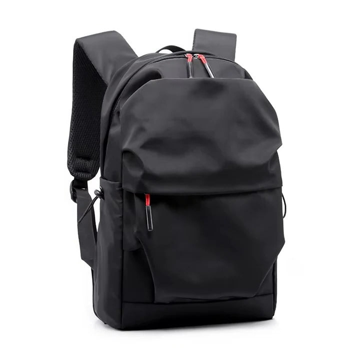 [Hometech] Black Backpack with Multiple Storage Pockets