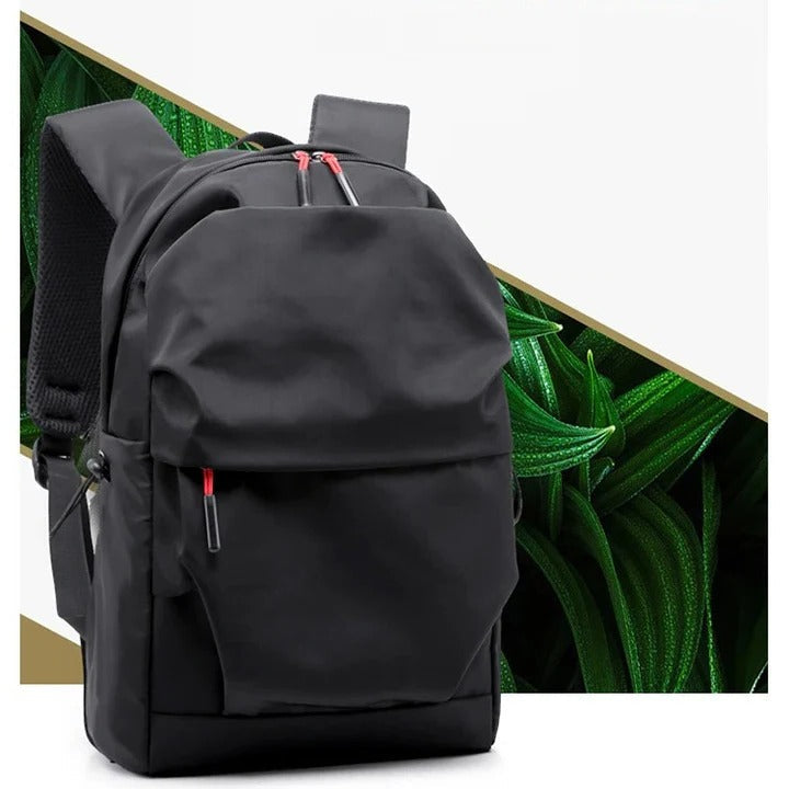 [Hometech] Black Backpack with Multiple Storage Pockets