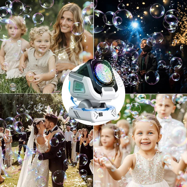 [Hometech] Bubble Blower with LED Lights and Rotating Base