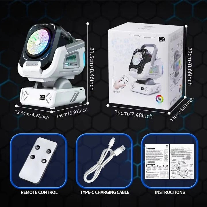 [Hometech] Bubble Blower with LED Lights and Rotating Base