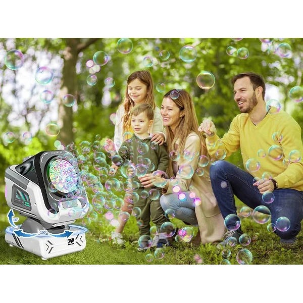 [Hometech] Bubble Blower with LED Lights and Rotating Base