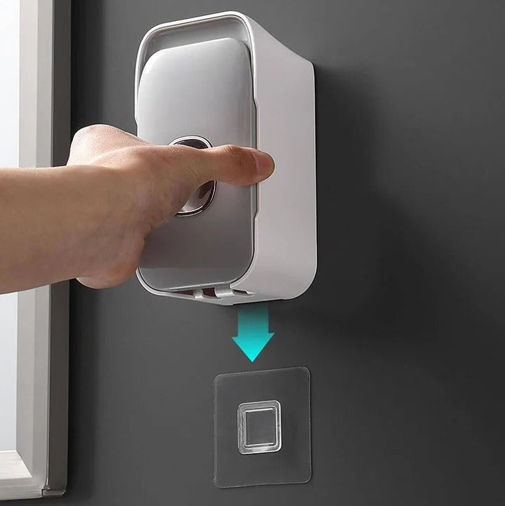 [Hometech] Wall Mounted Toothpaste Dispenser with Adhesive Installation