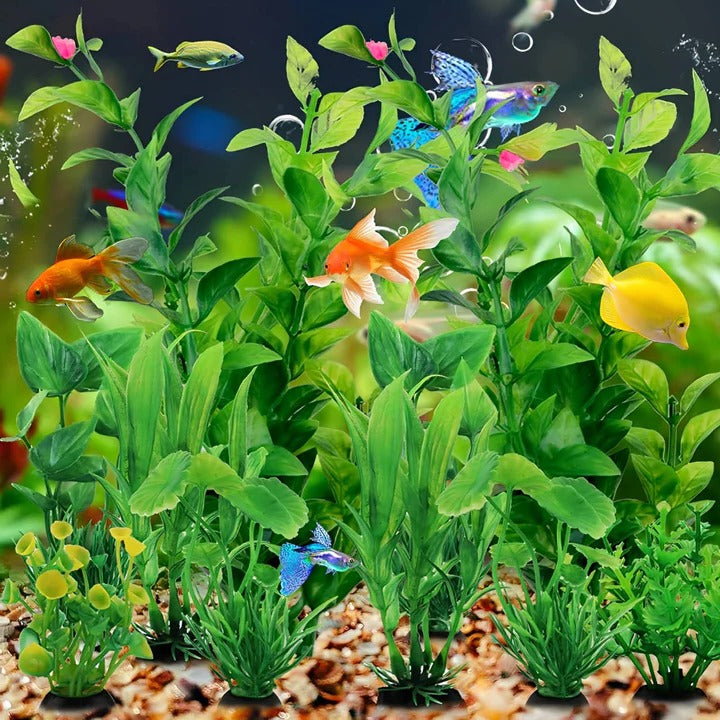 [Hometech] Decorative Artificial Plants for Fish Tanks, 10 Pieces