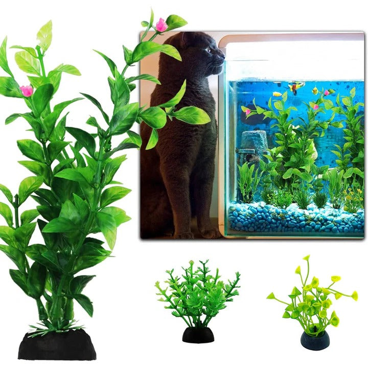 [Hometech] Decorative Artificial Plants for Fish Tanks, 10 Pieces