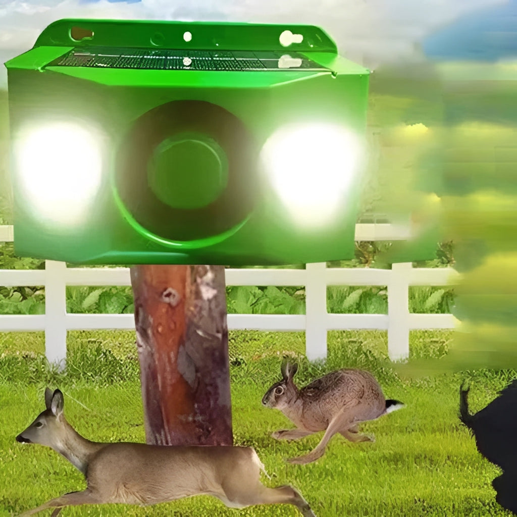 [Hometech] Solar Powered Animal Repellent with Warning Light System