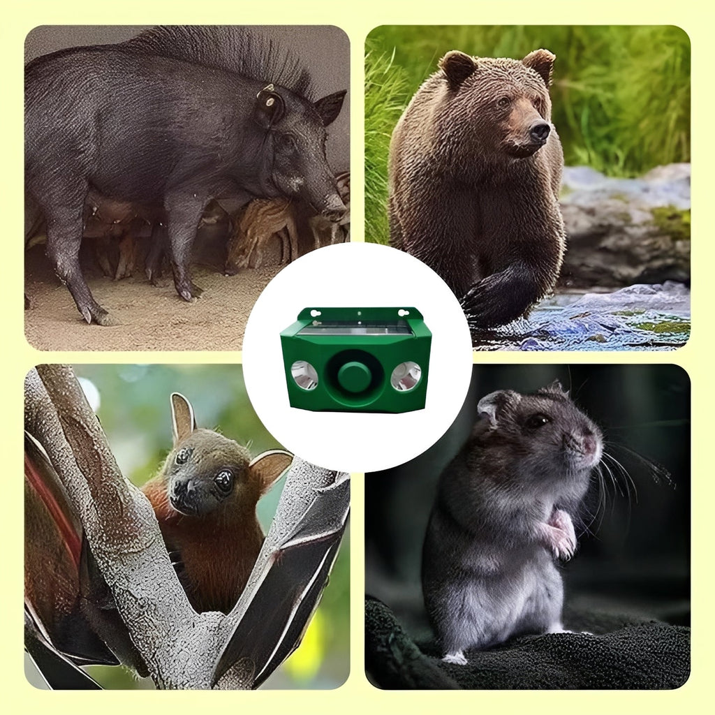 [Hometech] Solar Powered Animal Repellent with Warning Light System