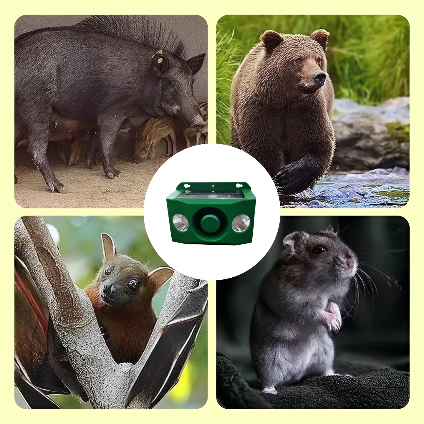 [Hometech] Solar Powered Animal Repellent with Warning Light System