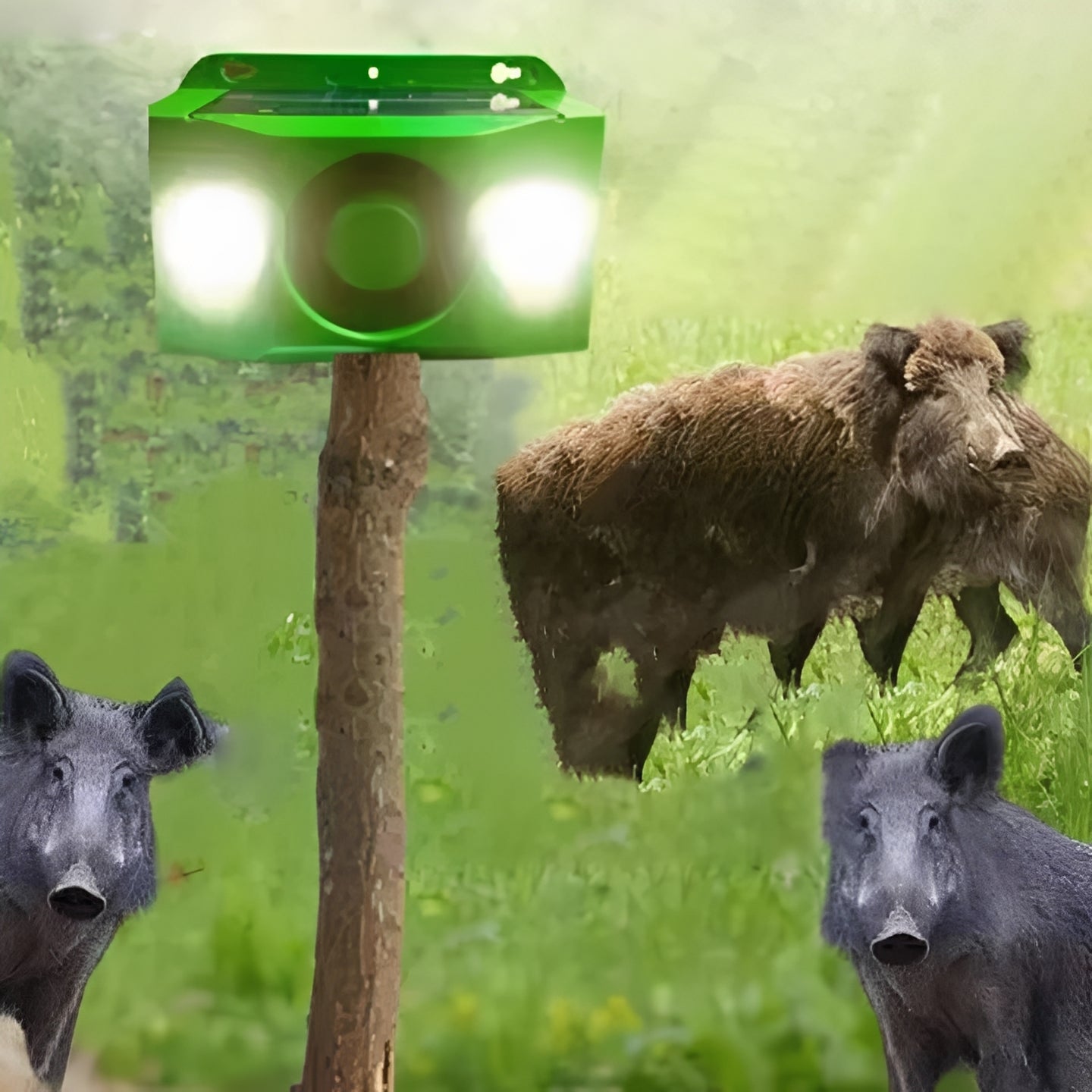 [Hometech] Solar Powered Animal Repellent with Warning Light System