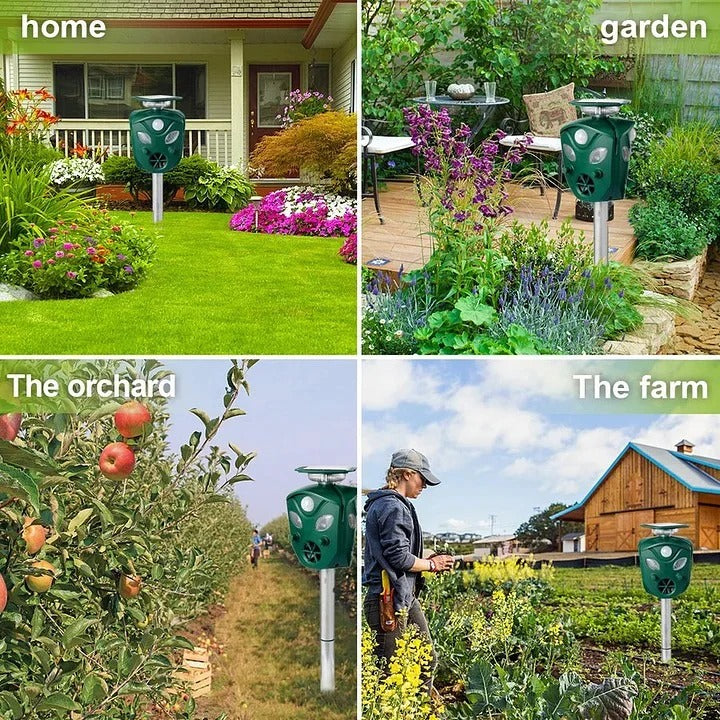 [Hometech] Solar Ultrasonic Animal Repeller with 360 Degree Coverage